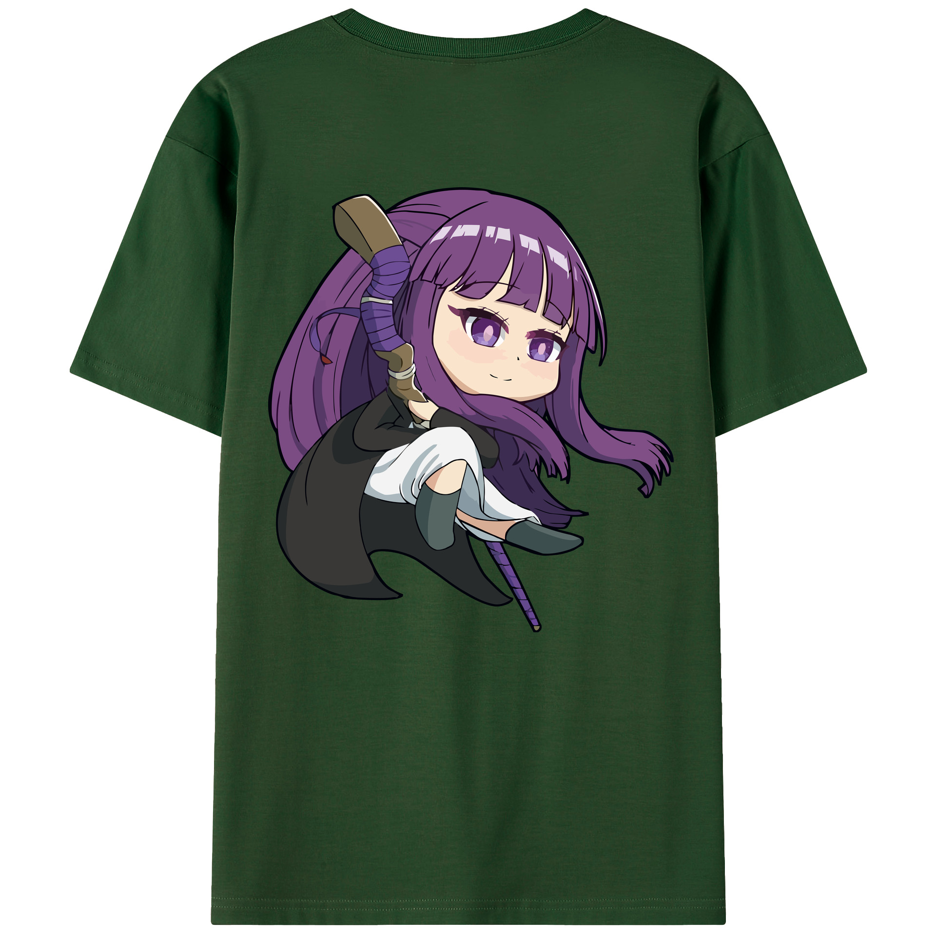 （画像用） 葬送のフリーレン Frieren 綿100％半袖Tシャツ（背面プリント）